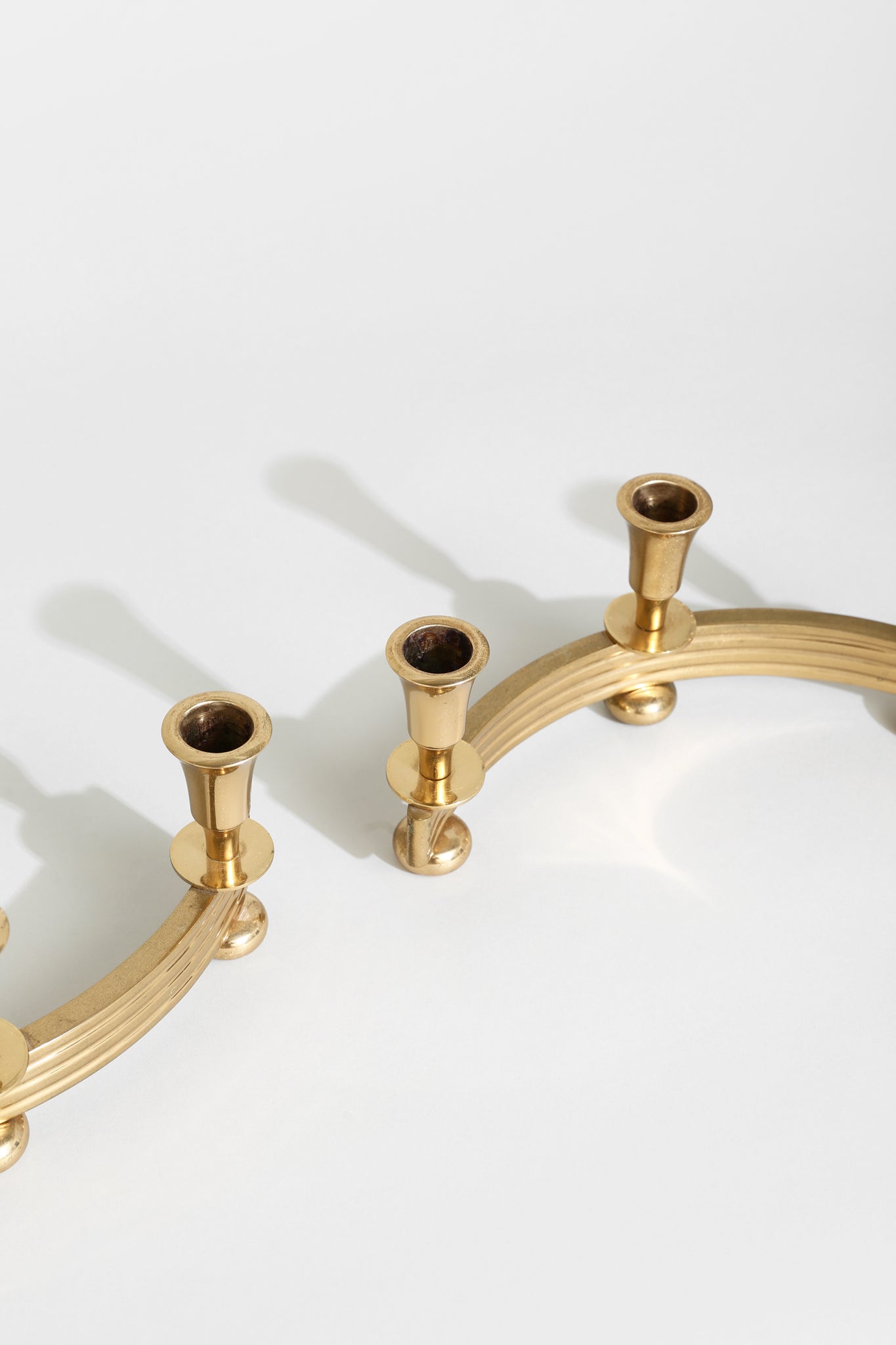 Brass Art Deco Candleholder Set