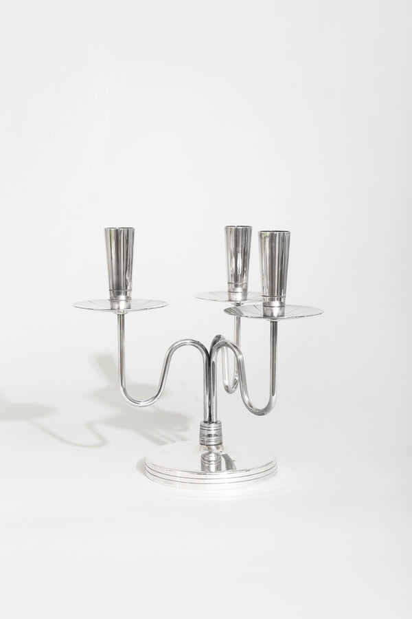 Deco Silver Candelabra