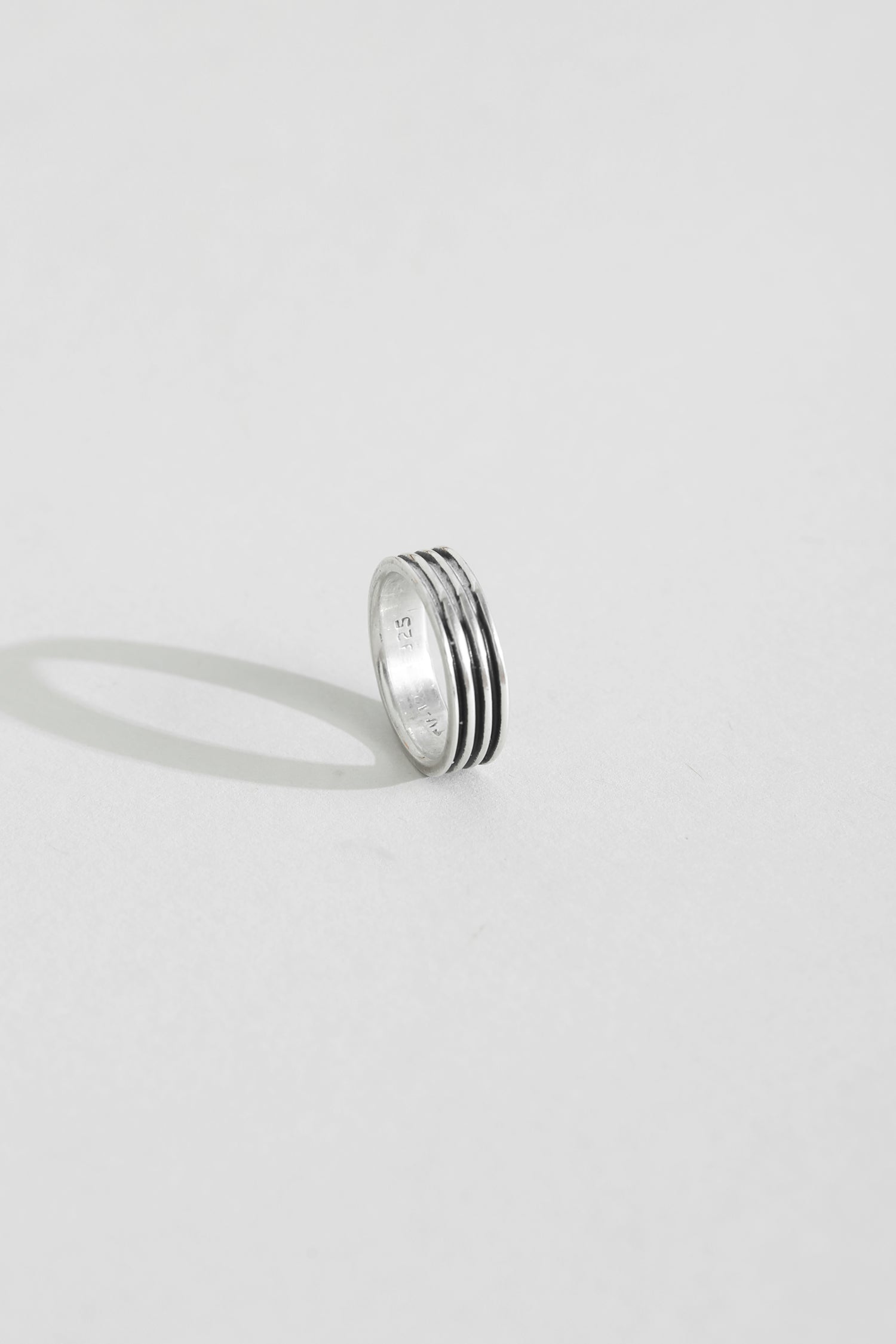 Ribbed Sterling Ring, Size 5.5