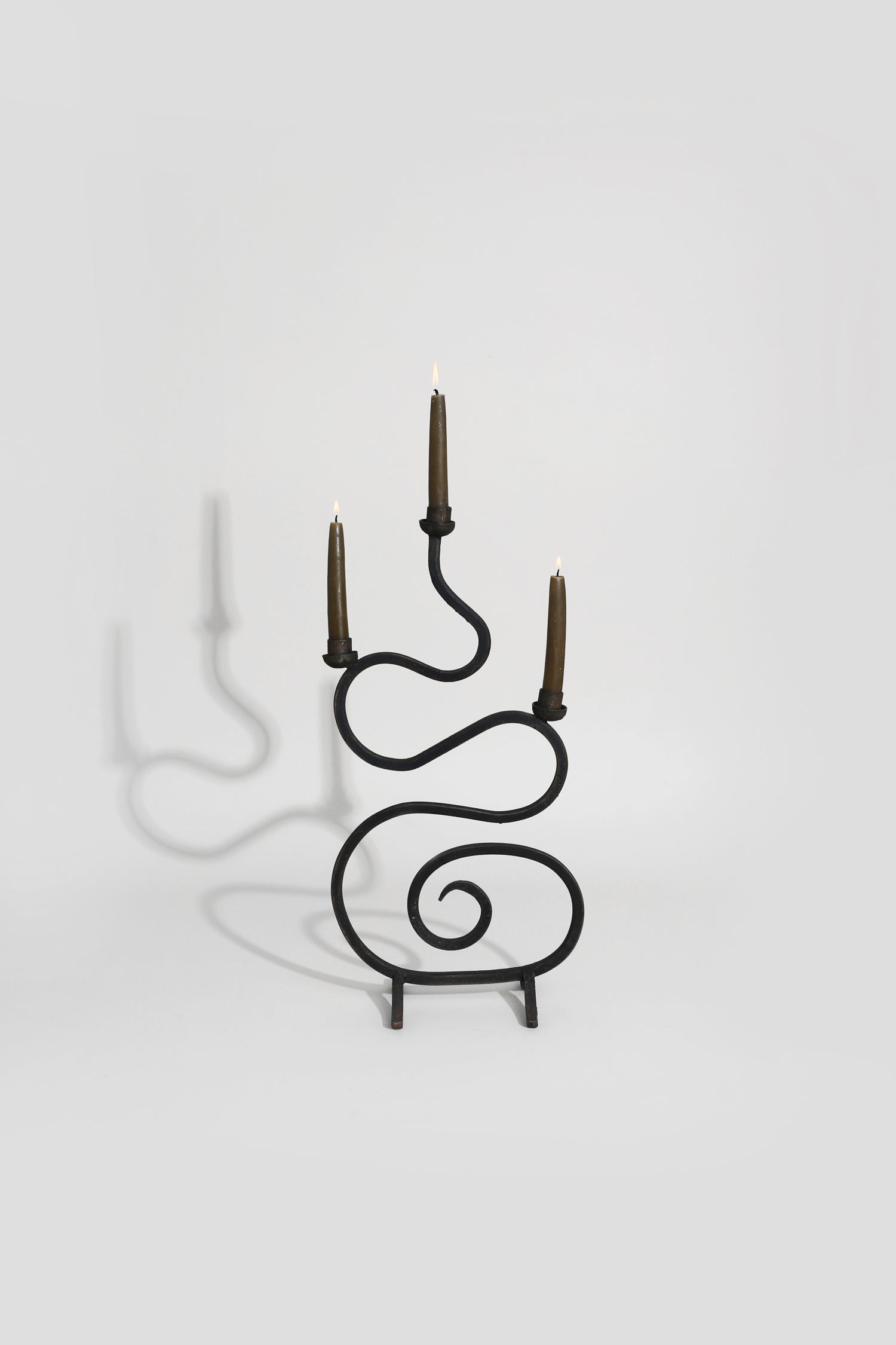 Sculptural Iron Candelabra