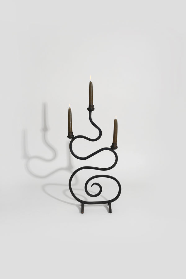 Sculptural Iron Candelabra