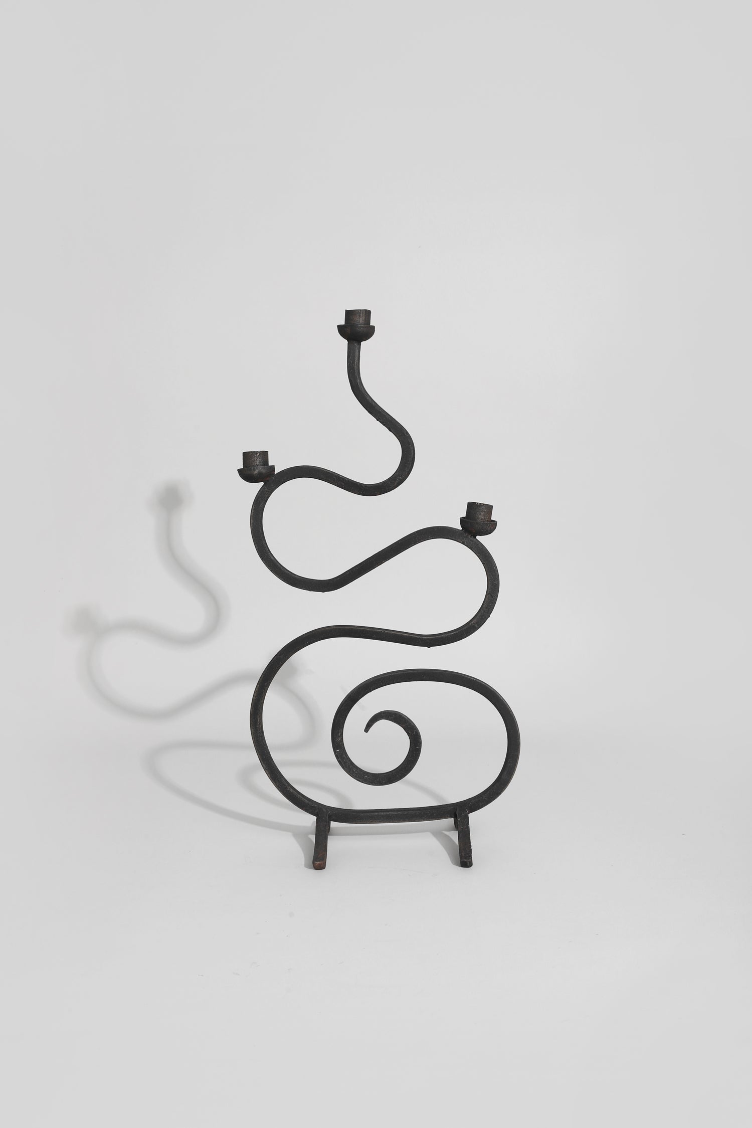 Sculptural Iron Candelabra