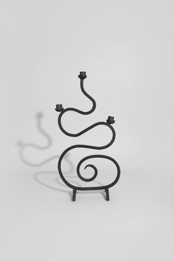 Sculptural Iron Candelabra