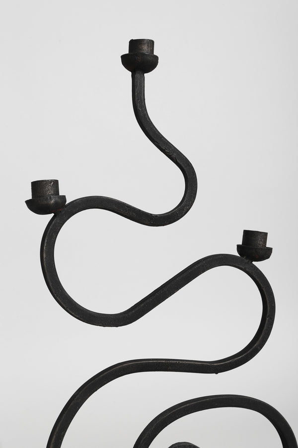 Sculptural Iron Candelabra