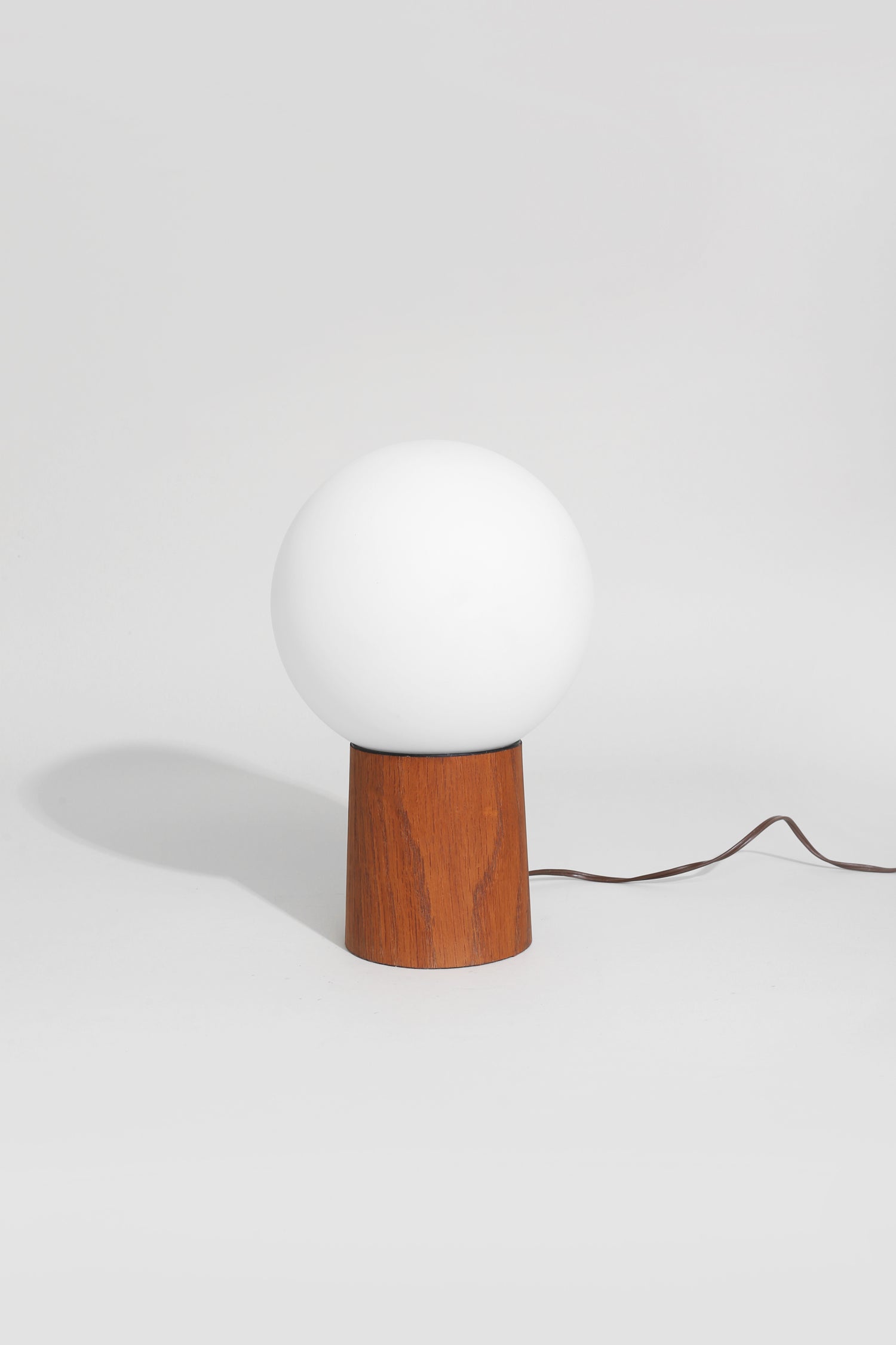 Orb + Teak Table Lamp