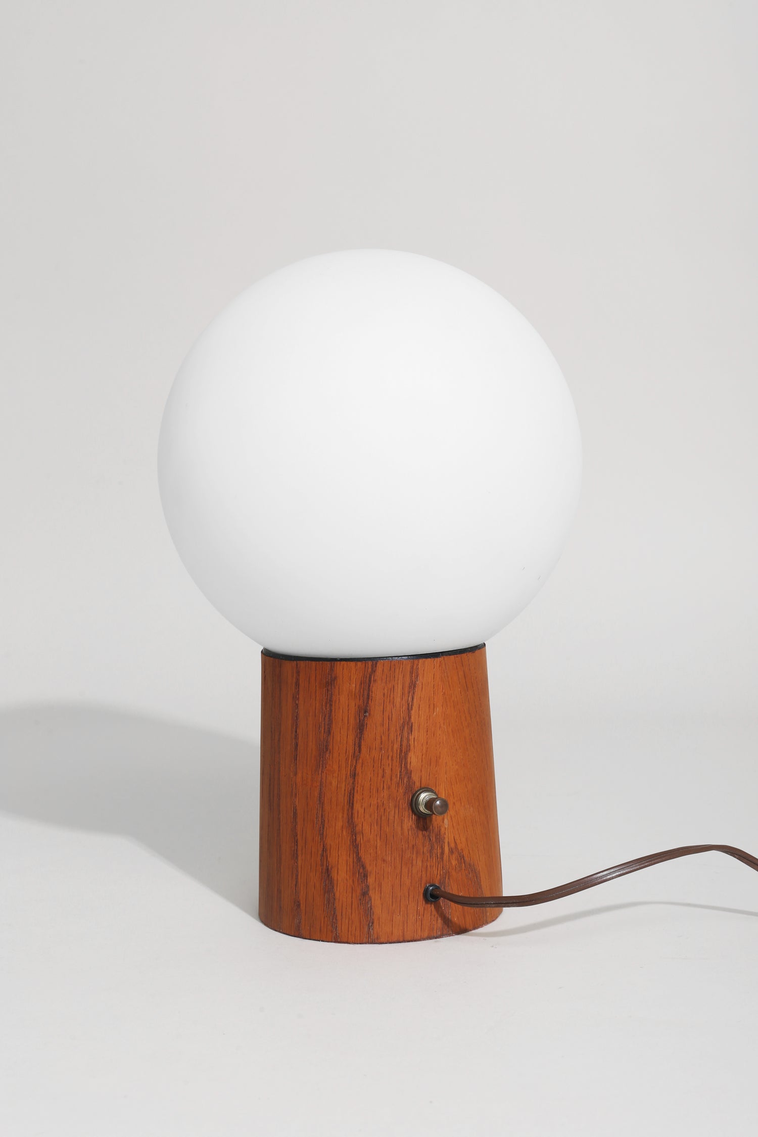 Orb + Teak Table Lamp