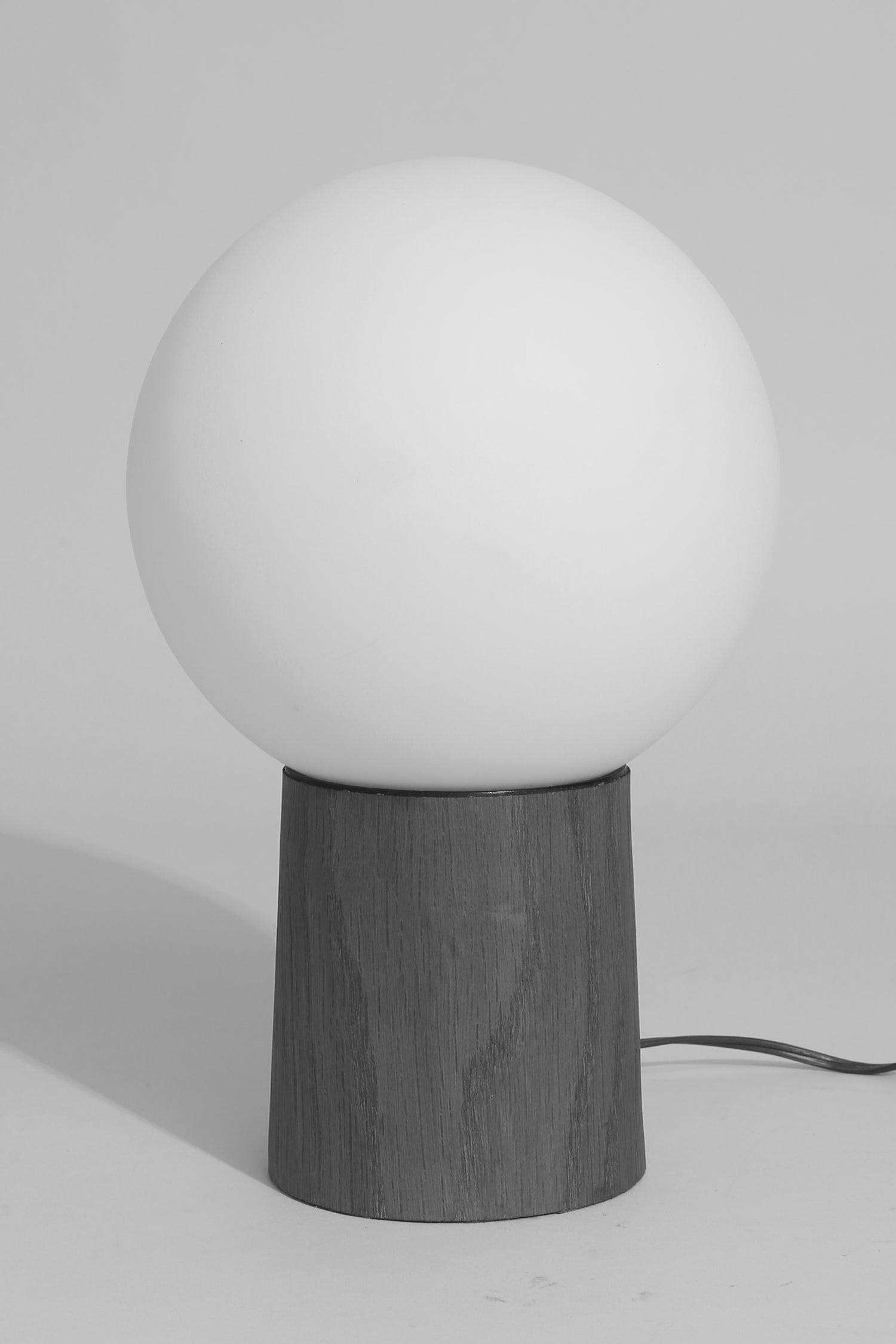 Orb + Teak Table Lamp