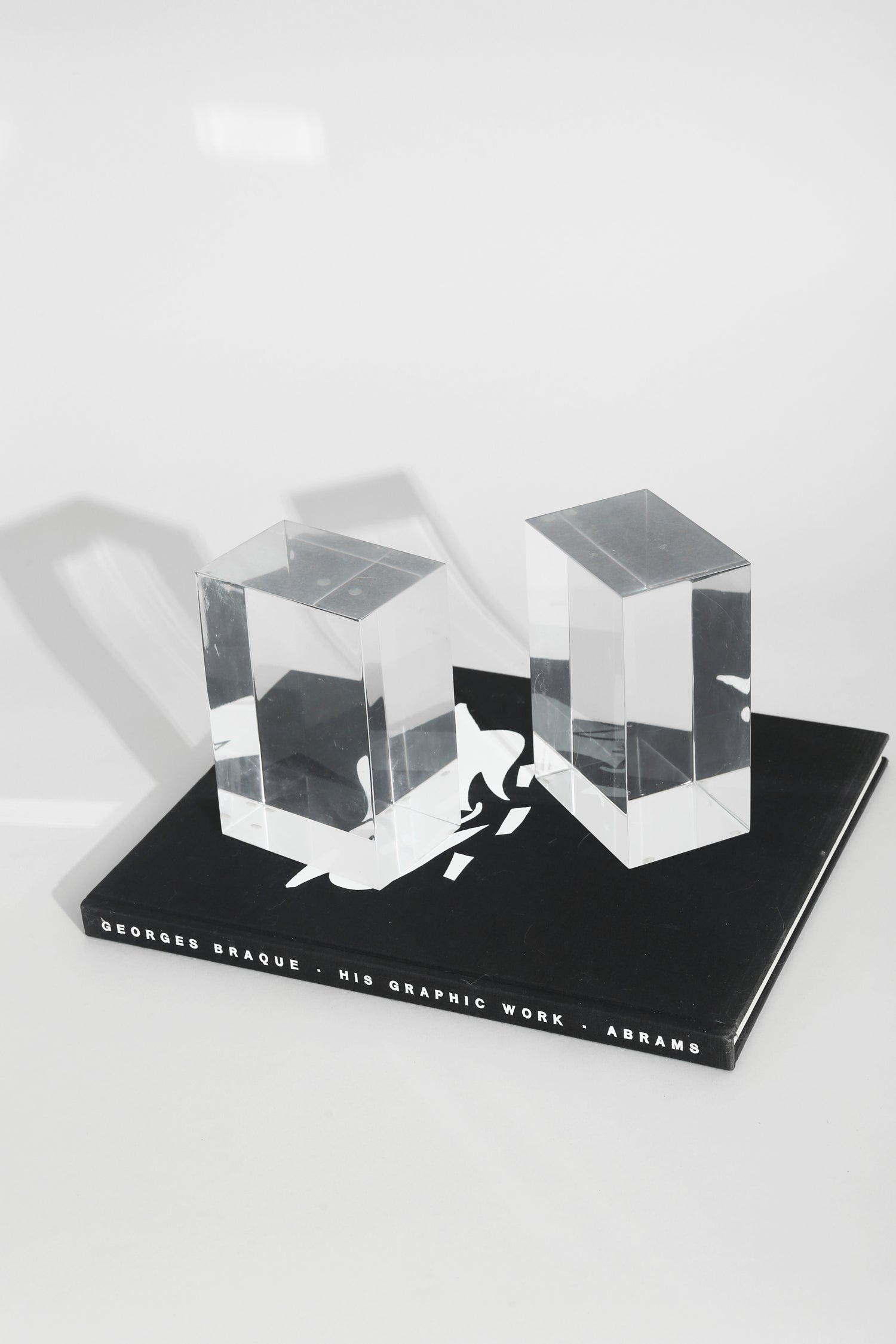 Lucite Block Bookend Set