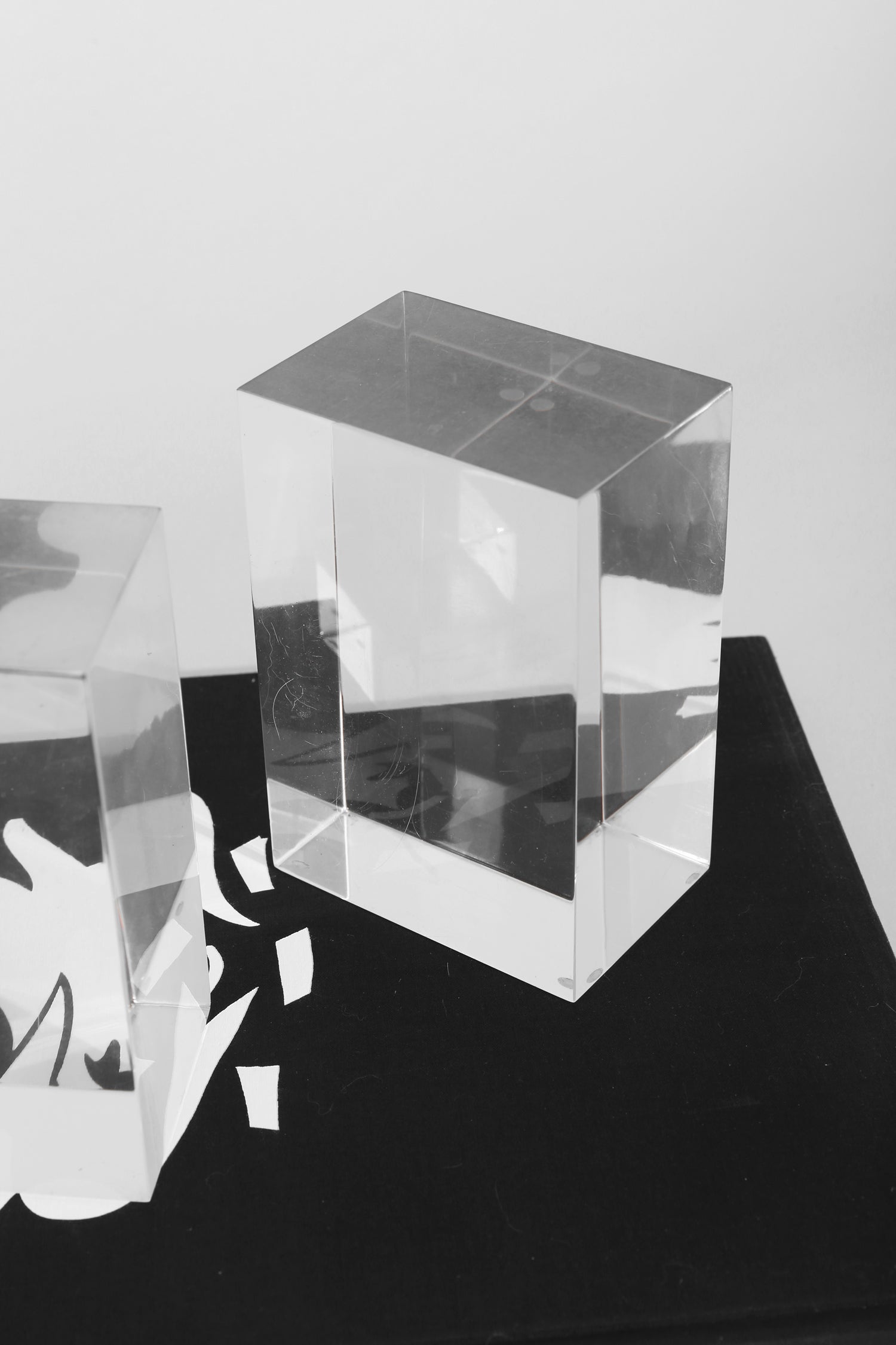 Lucite Block Bookend Set