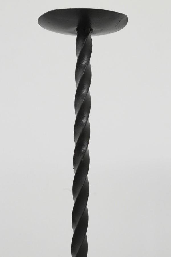Twisted Iron Floor Candleholder Set