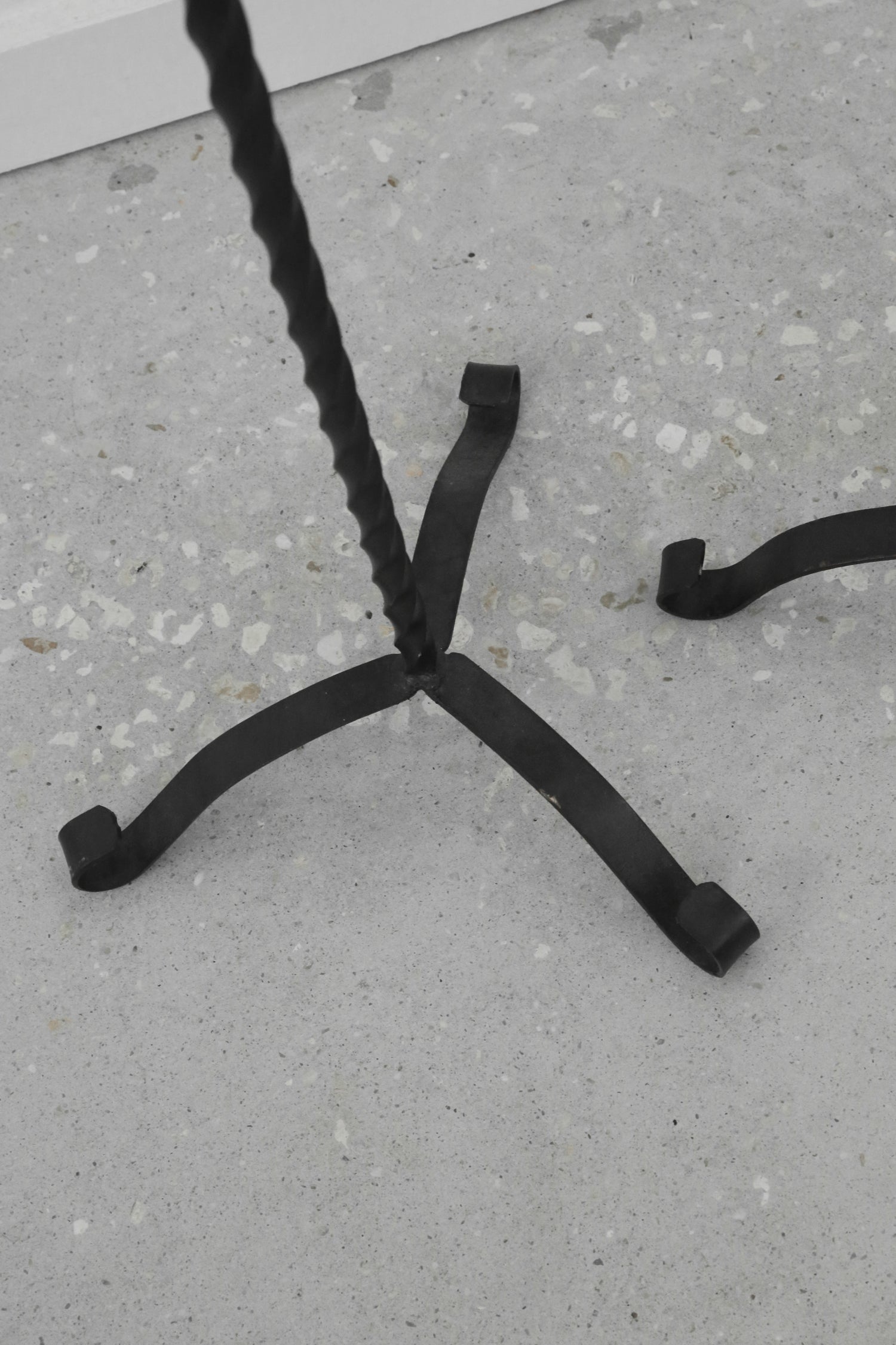 Twisted Iron Floor Candleholder Set