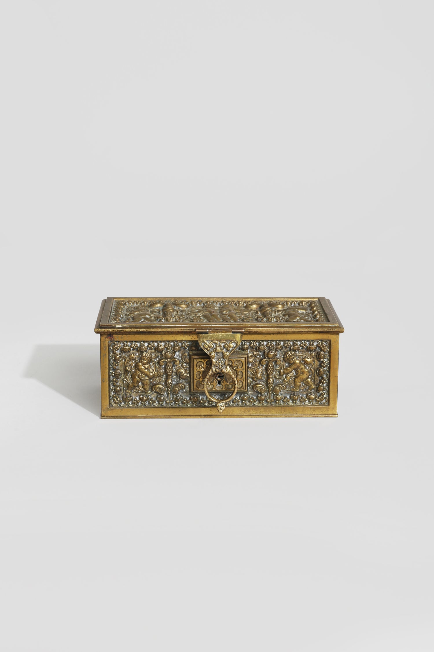 Brass Cherub Jewelry Box