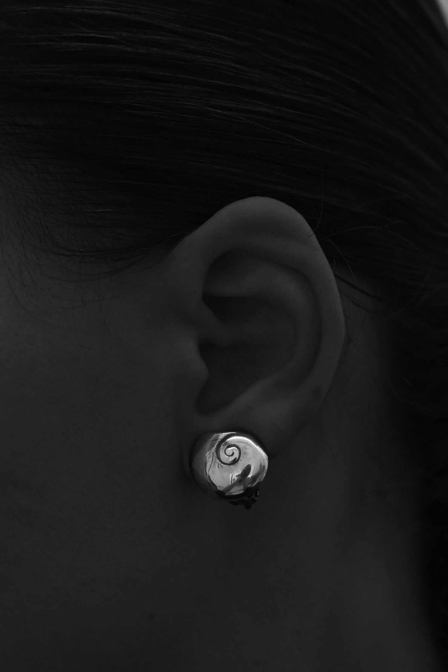 Sterling Moon Snail Earrings