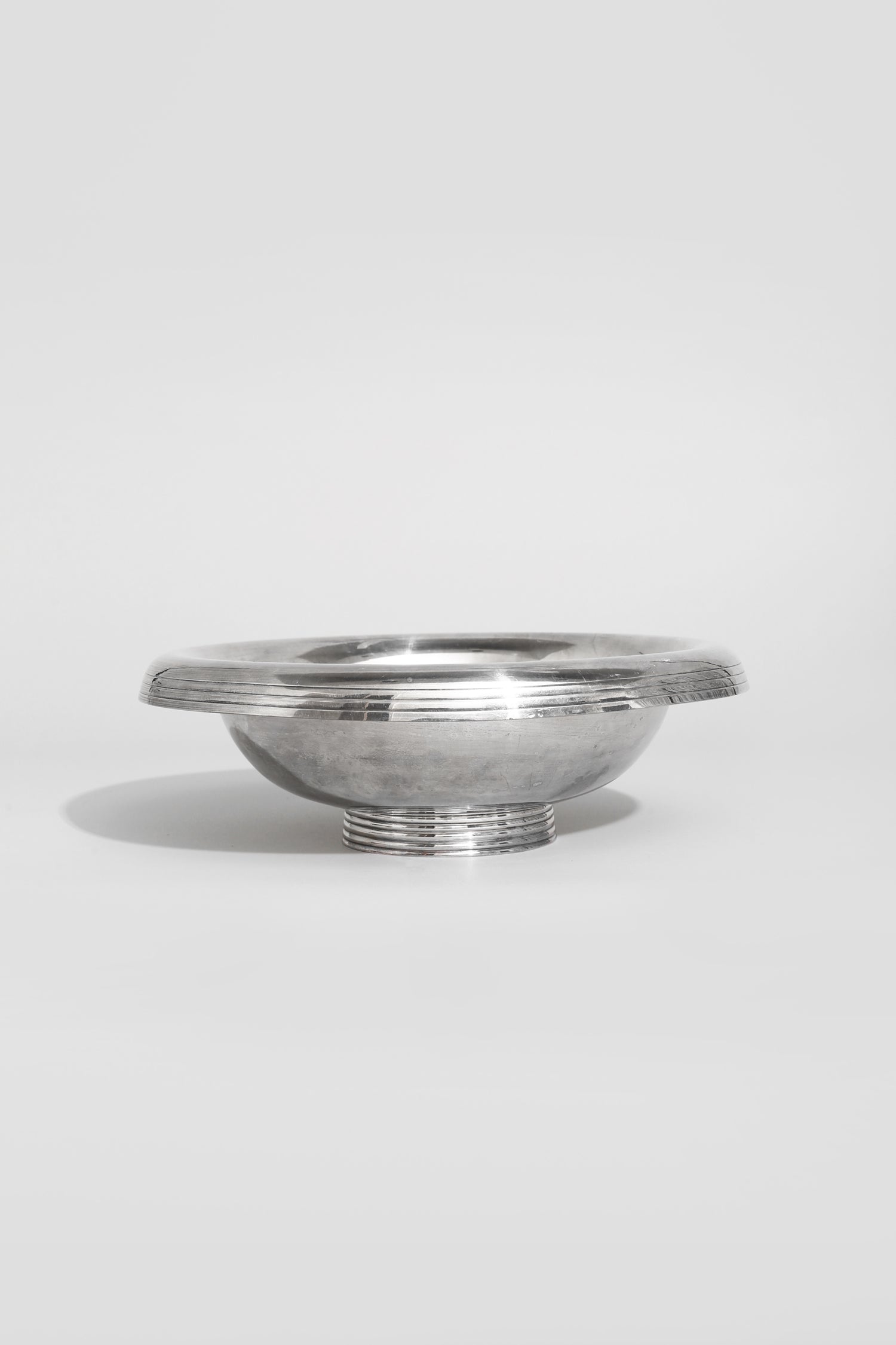 Chrome Ribbed Bowl