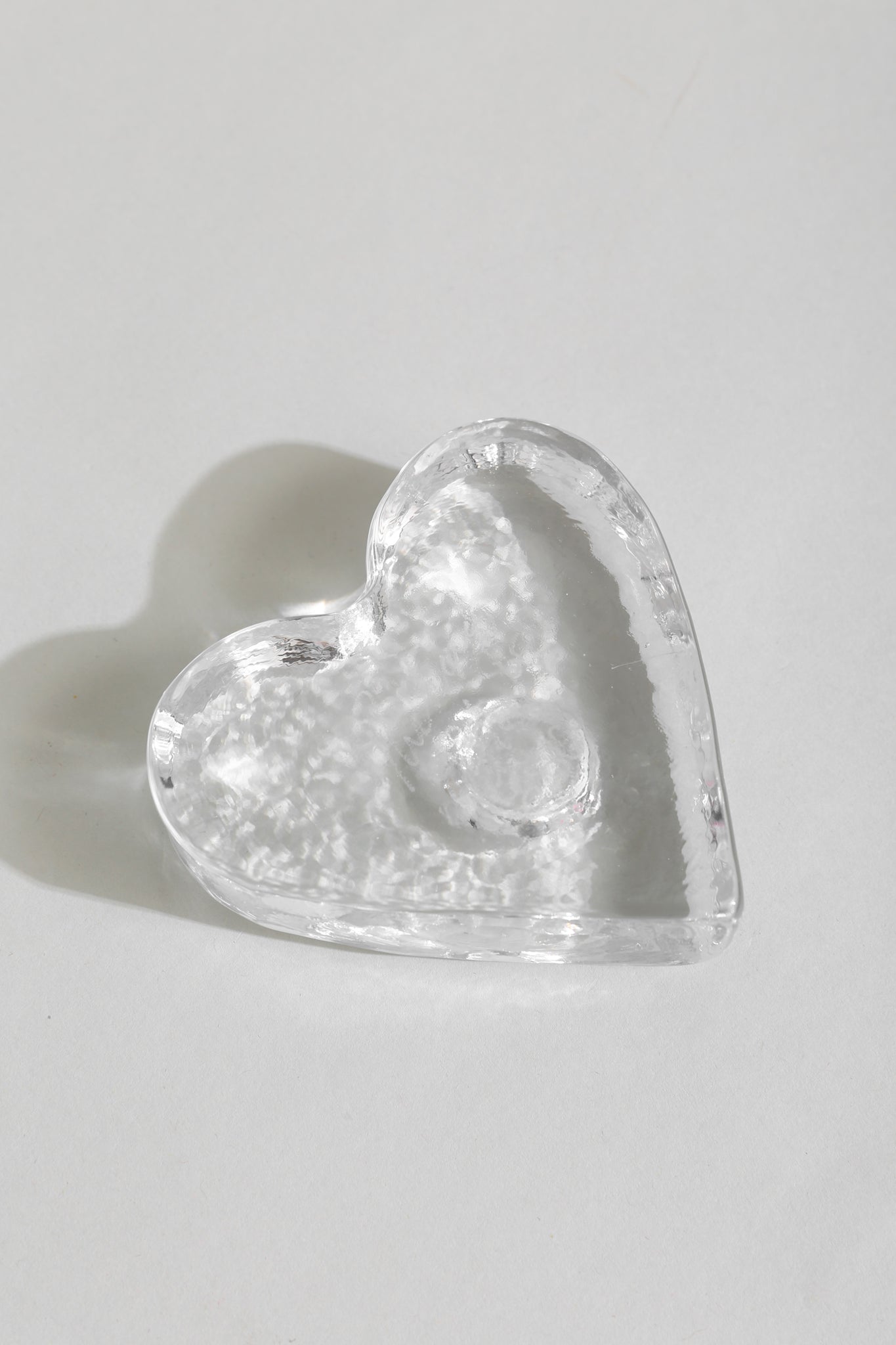Glass Heart Candleholder Set