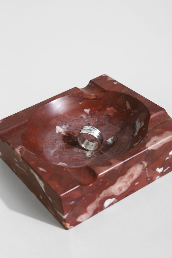 Deep Red Marbled Ashtray