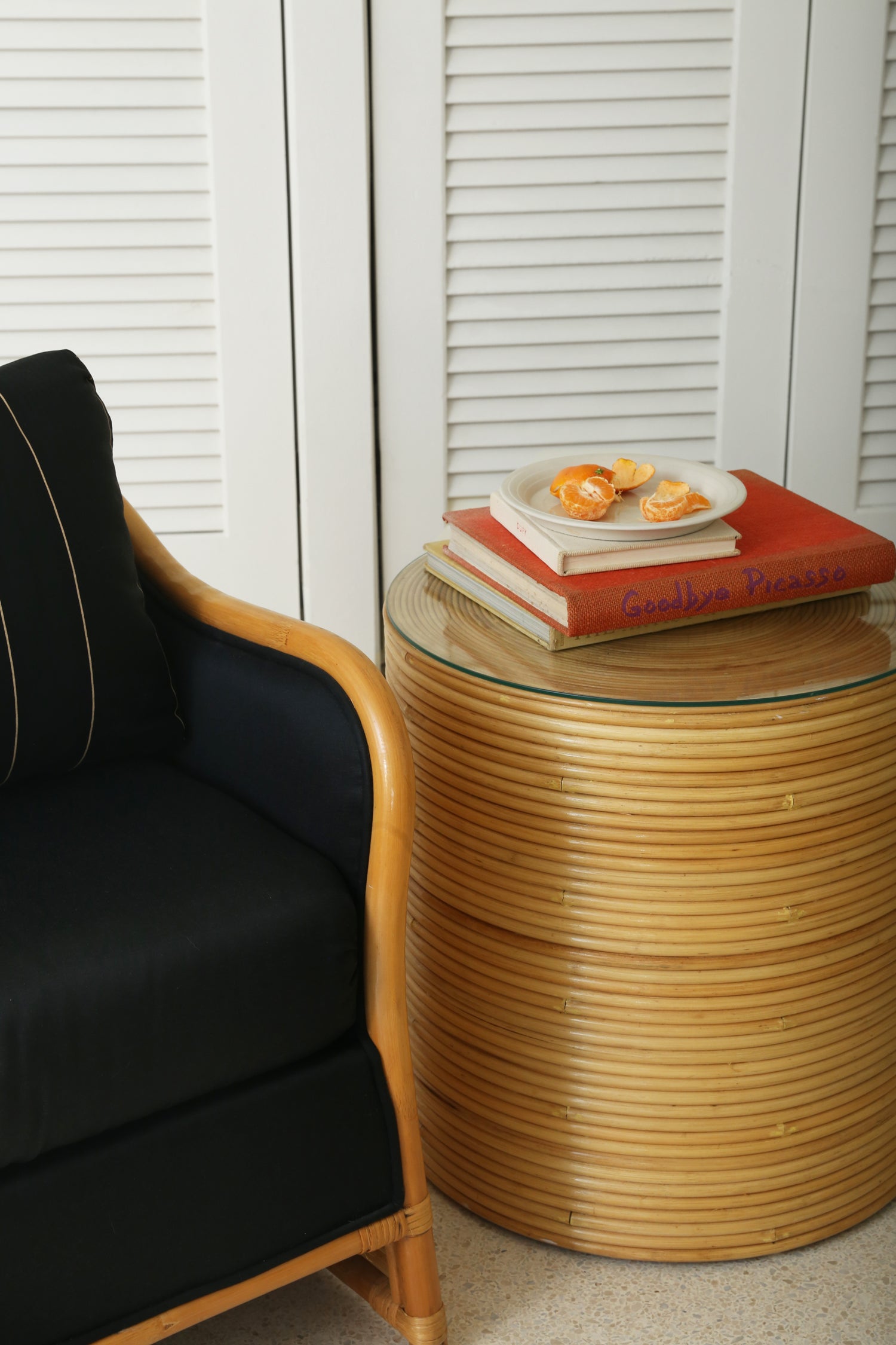 Cylindrical Pencil Reed Side Table