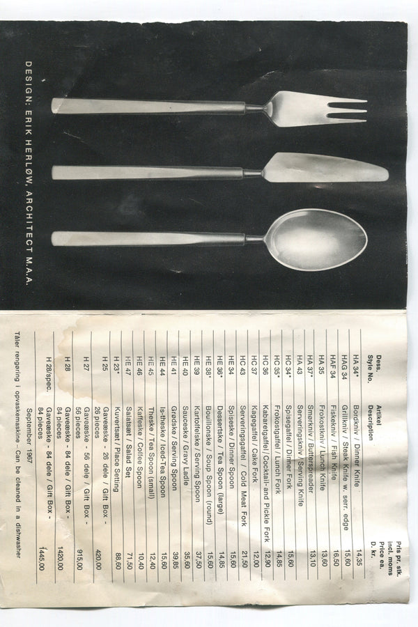 Erik Herløw, Obelisk Flatware