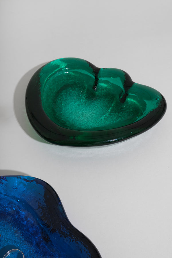 Green Freeform Glass Catchall